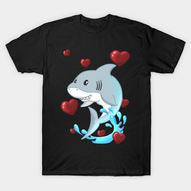 We Heart It Shark Valentines Day T-Shirt by TheBeardComic